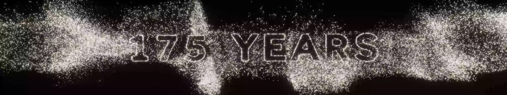175 Years spelled out with particles